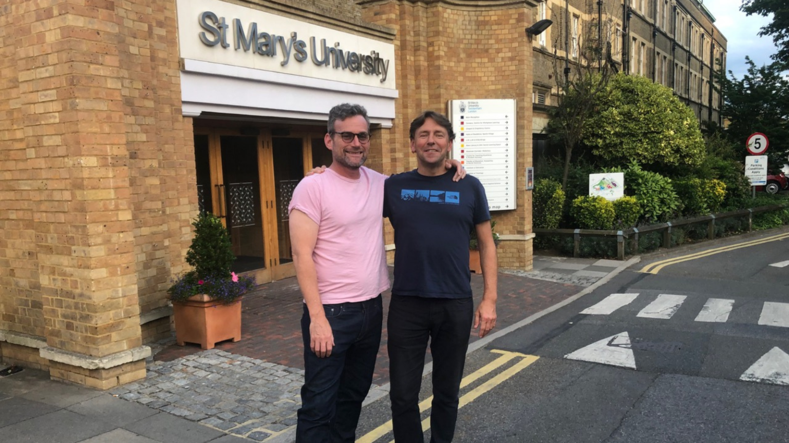 Declan Whitebloom outside the St Mary's Main Reception.